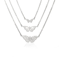 Thumbnail for Stainless Steel 3 Pieces Butterfly Necklace Set - ArtGalleryZen