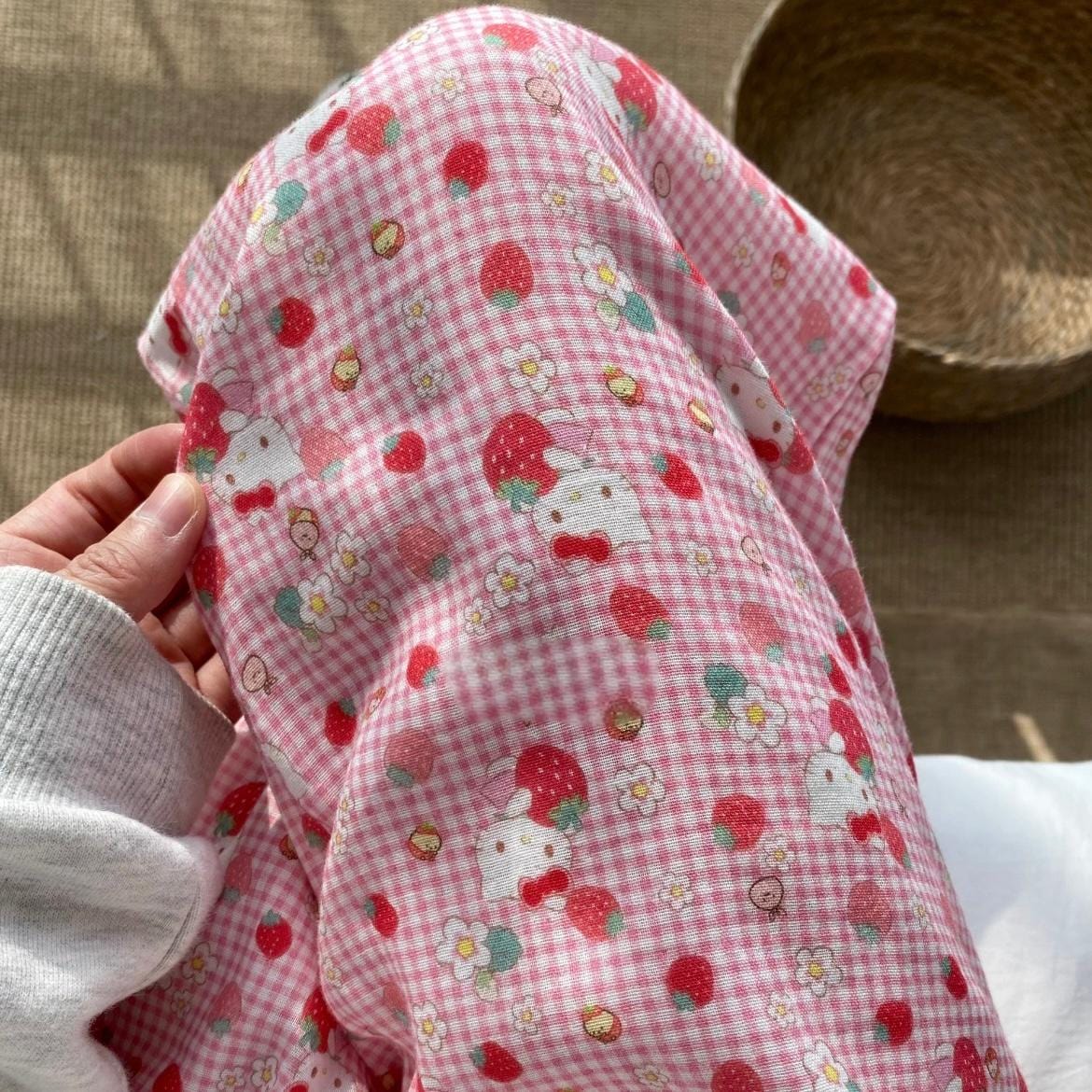 Strawberry Hello Kitty Cotton Pajama Pants - ArtGalleryZen