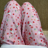 Thumbnail for Strawberry Hello Kitty Cotton Pajama Pants - ArtGalleryZen