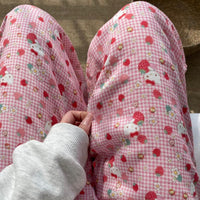 Thumbnail for Strawberry Hello Kitty Cotton Pajama Pants - ArtGalleryZen