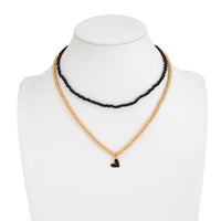 Thumbnail for Stylish 2pcs Enamel Heart Pendant Seed Beaded Necklace Set - ArtGalleryZen