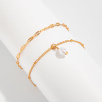Thumbnail for Stylish 2pcs Pearl Charm Saturn Chain Anklet Set - ArtGalleryZen