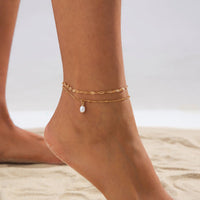 Thumbnail for Stylish 2pcs Pearl Charm Saturn Chain Anklet Set - ArtGalleryZen