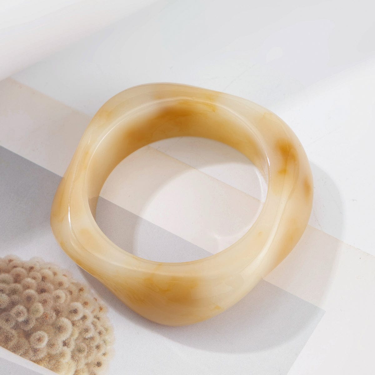 Stylish Chunky Resin Wide Cuff Bangle Bracelet - ArtGalleryZen