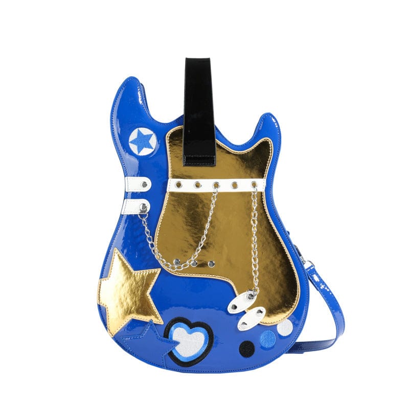 Stylish Guitar Bass Shape PU Leather Backpack Bag - ArtGalleryZen