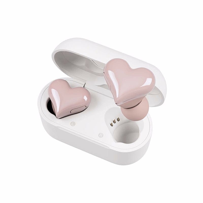 Stylish Heart Shaped Wireless Bluetooth Earphones - ArtGalleryZen
