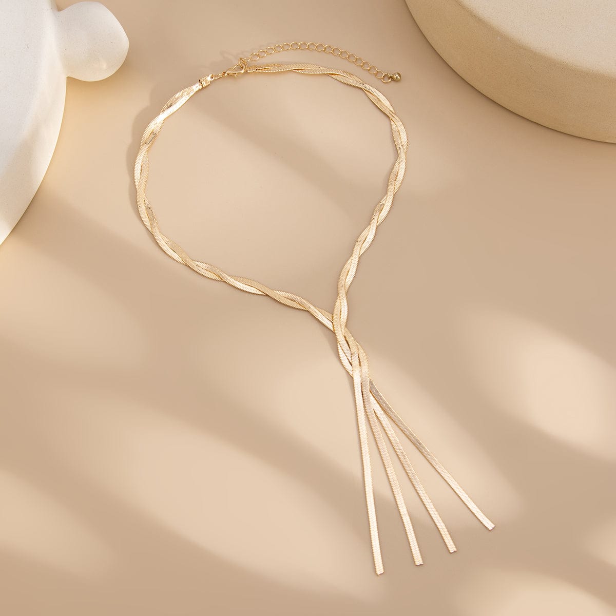 Stylish Layered Cross Snake Chain Tassel Y Necklace - ArtGalleryZen