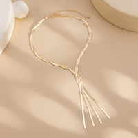 Thumbnail for Stylish Layered Cross Snake Chain Tassel Y Necklace - ArtGalleryZen