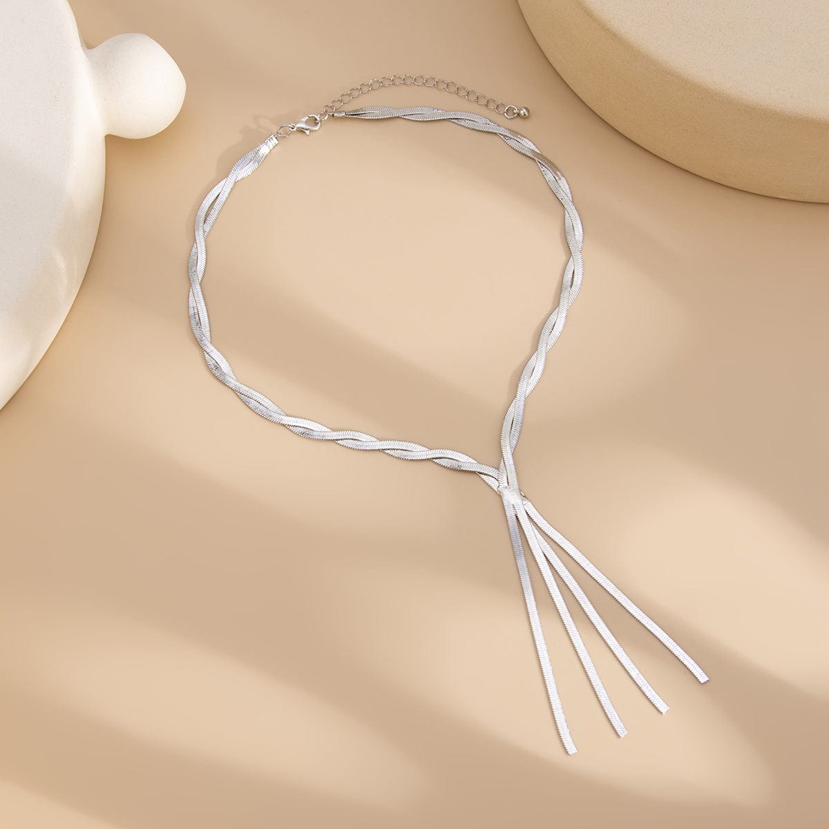 Stylish Layered Cross Snake Chain Tassel Y Necklace - ArtGalleryZen