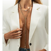 Thumbnail for Stylish Pearl Crystal Beaded Long Chain Necklace - ArtGalleryZen