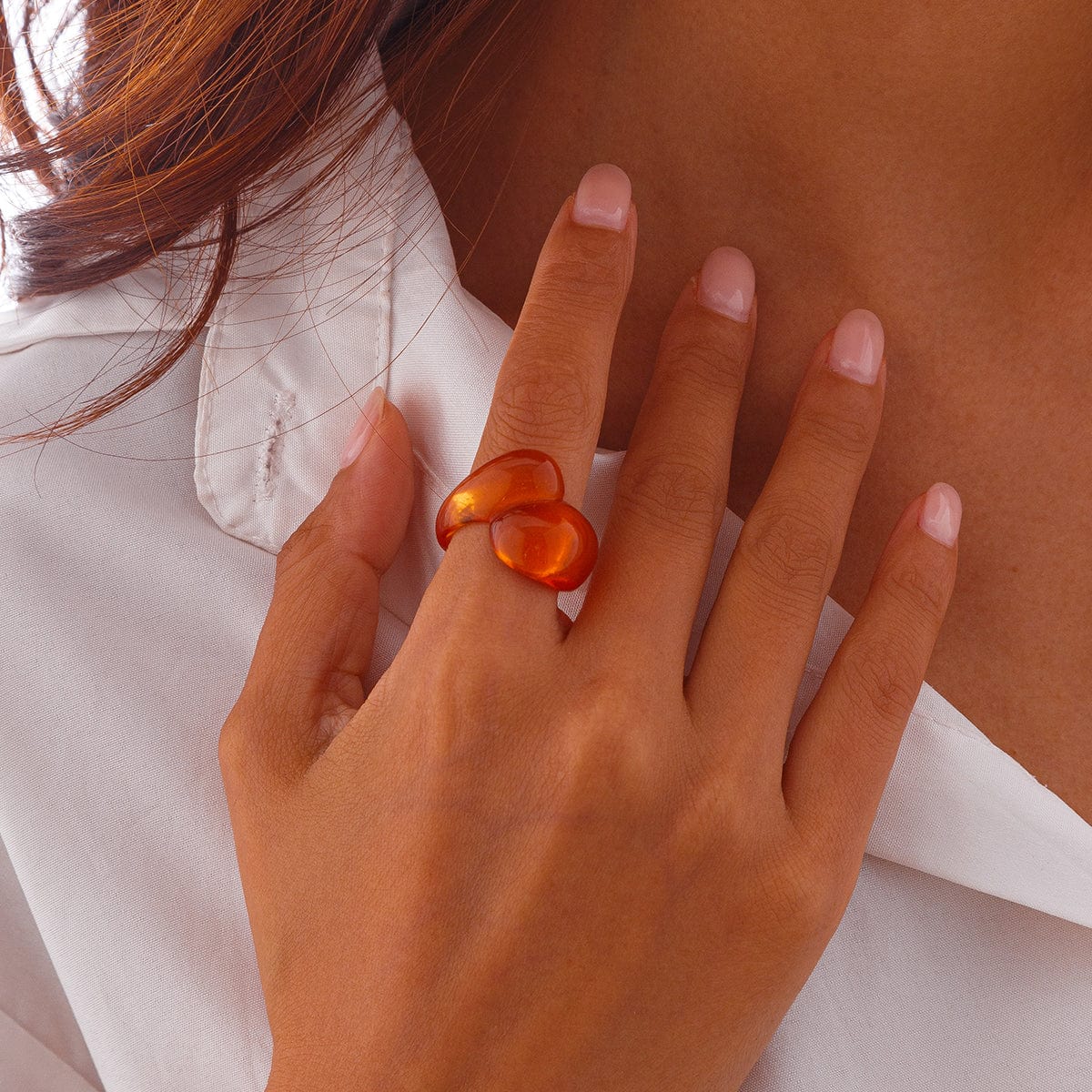 Stylish Transparent Colorful Waterdrop Resin Ring - ArtGalleryZen