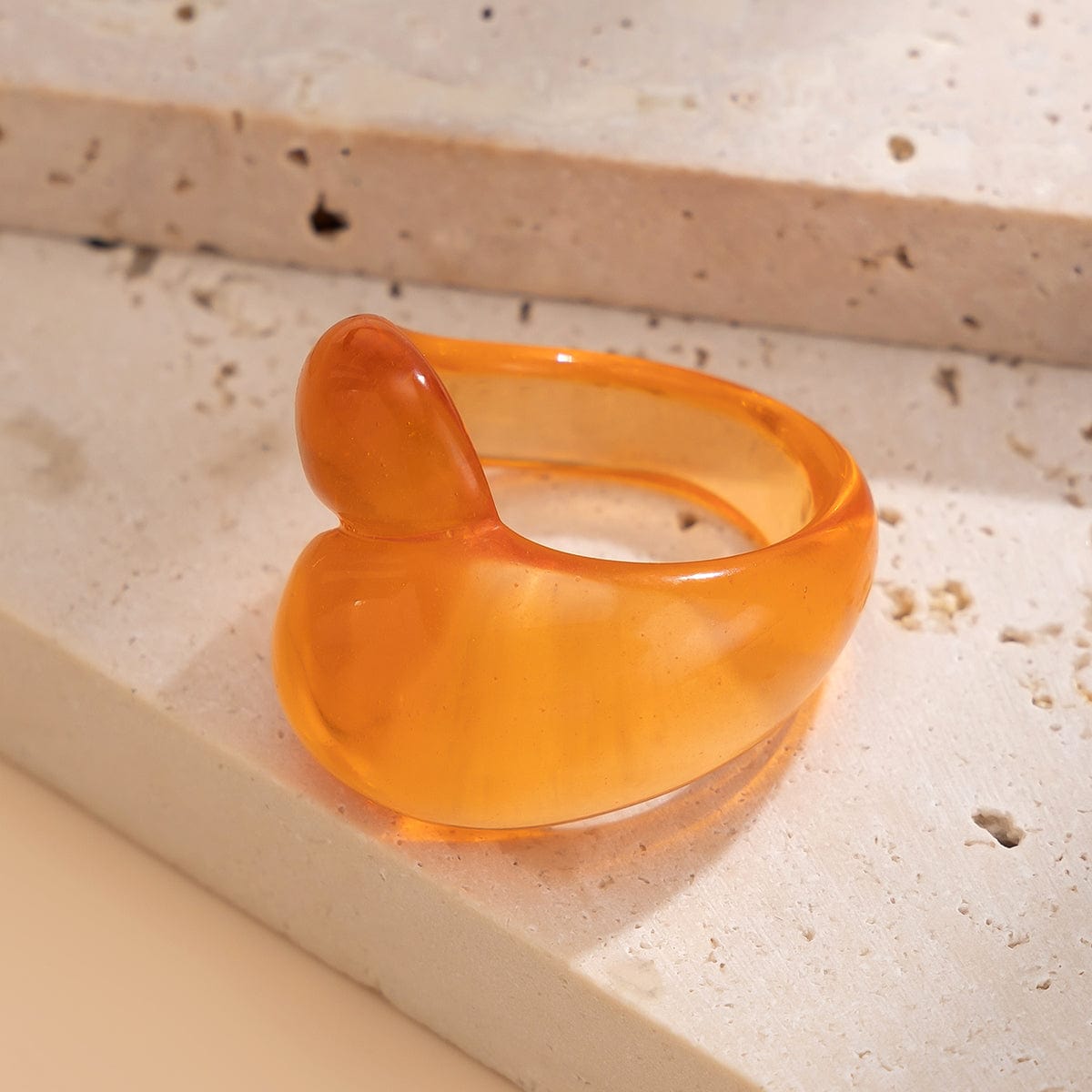 Stylish Transparent Colorful Waterdrop Resin Ring - ArtGalleryZen