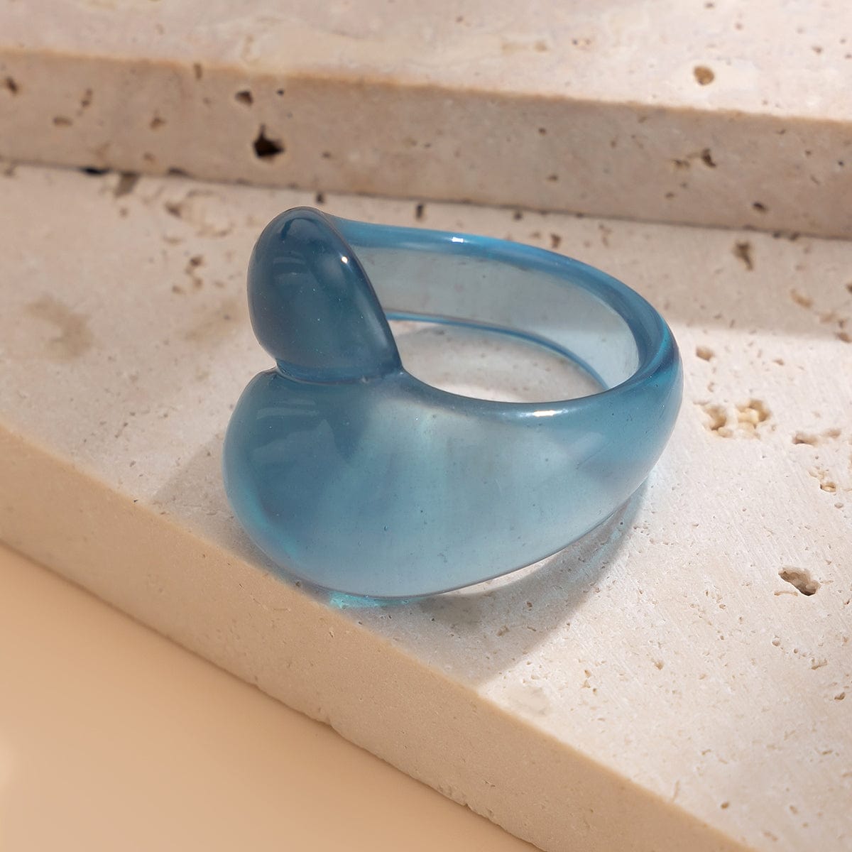Stylish Transparent Colorful Waterdrop Resin Ring - ArtGalleryZen