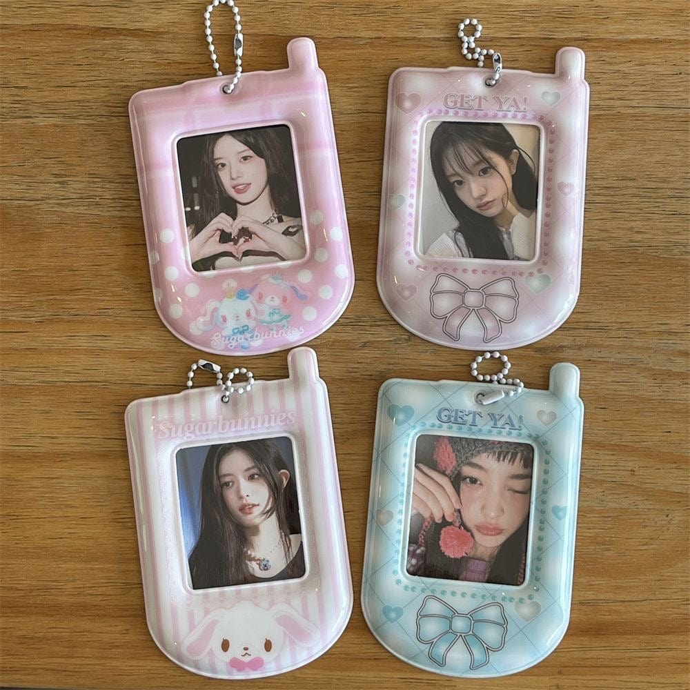 Sugarbunnies Phone Shaped Kpop Keychain Photocard Holder - ArtGalleryZen