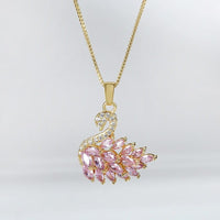 Thumbnail for Swarovski Colorful Crystal Swan Pendant Necklace - ArtGalleryZen