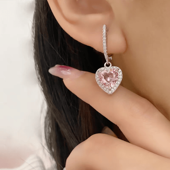 Heart Shaped Earrings with Swarovski Stones – Lotus Lane Boutique