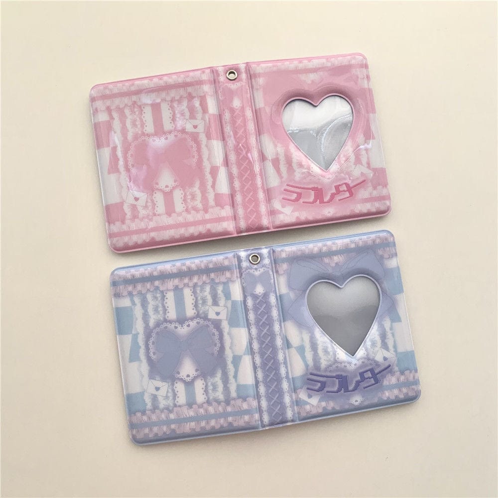 Sweet Bowknot Heart Kpop 3 Inch Mini Photocard Album - ArtGalleryZen