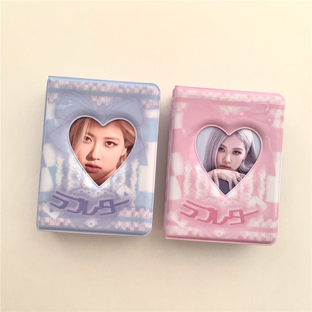 Sweet Bowknot Heart Kpop 3 Inch Mini Photocard Album - ArtGalleryZen