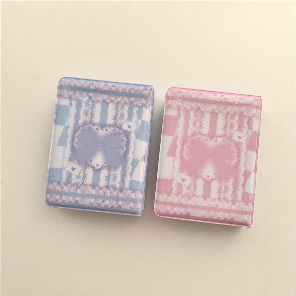 Sweet Bowknot Heart Kpop 3 Inch Mini Photocard Album - ArtGalleryZen