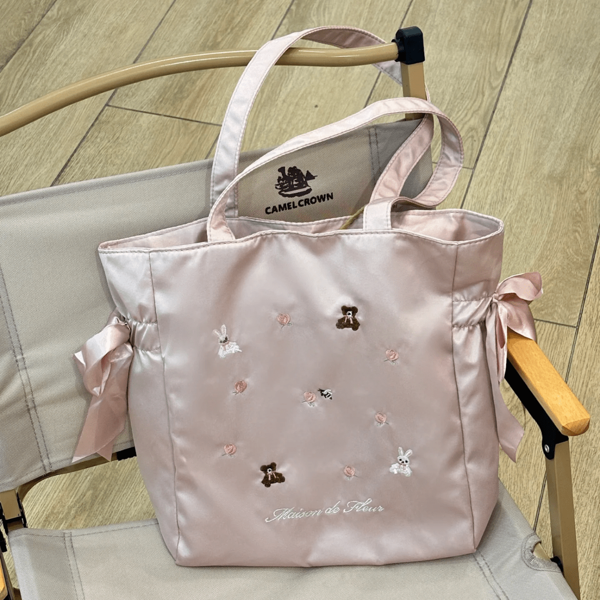 Sweet Bunny Bear Rose Embroidery Bowknot Shoulder Bag - ArtGalleryZen