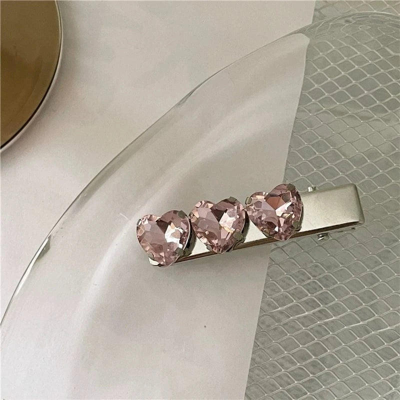 Sweet Crystal Inlaid Enamel Star Heart Bowknot Hair Clips Set - ArtGalleryZen