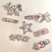 Thumbnail for Sweet Crystal Inlaid Enamel Star Heart Bowknot Hair Clips Set - ArtGalleryZen