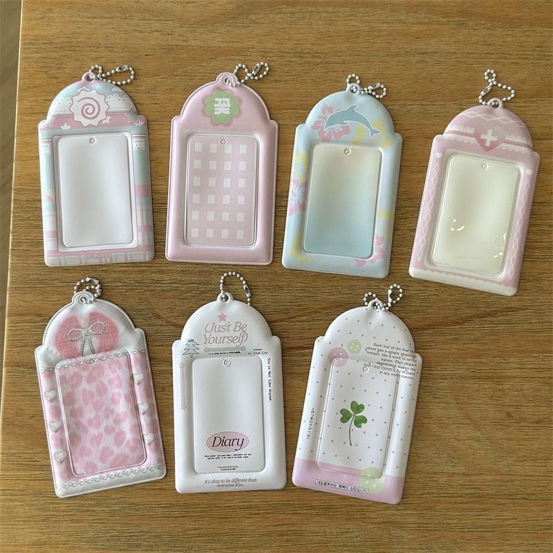 Sweet Heart Dolphin Bowknot Kpop Keychain Photocard Holder - ArtGalleryZen