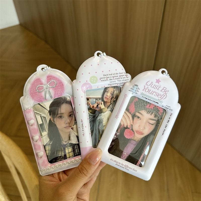 Sweet Heart Dolphin Bowknot Kpop Keychain Photocard Holder - ArtGalleryZen