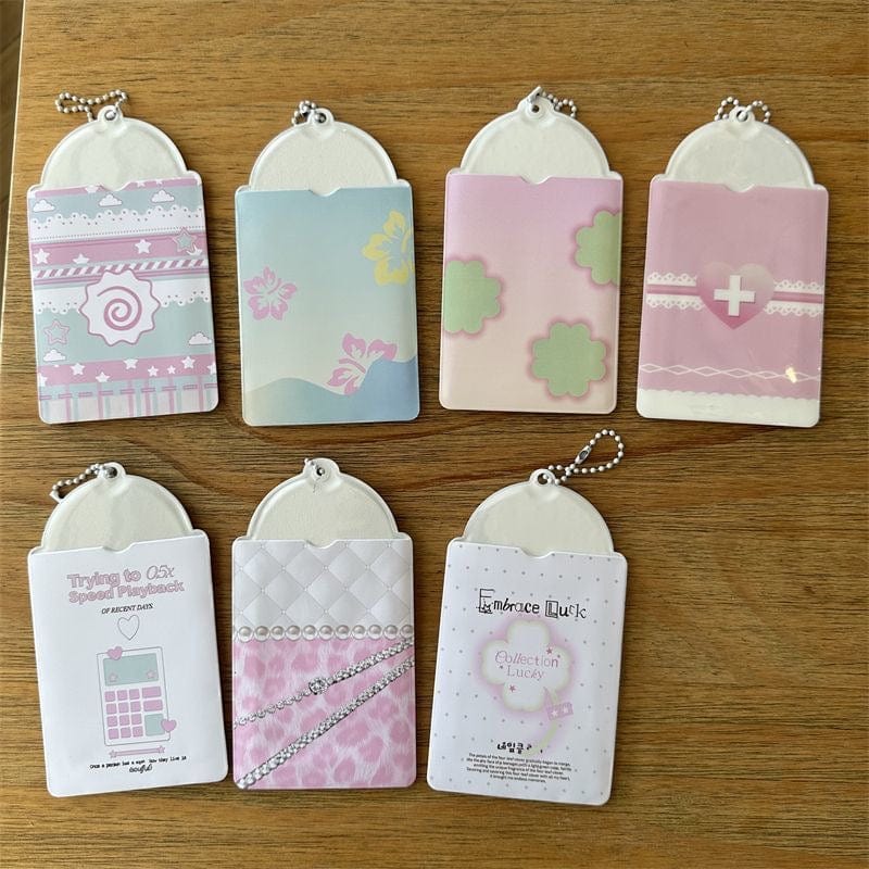 Sweet Heart Dolphin Bowknot Kpop Keychain Photocard Holder - ArtGalleryZen