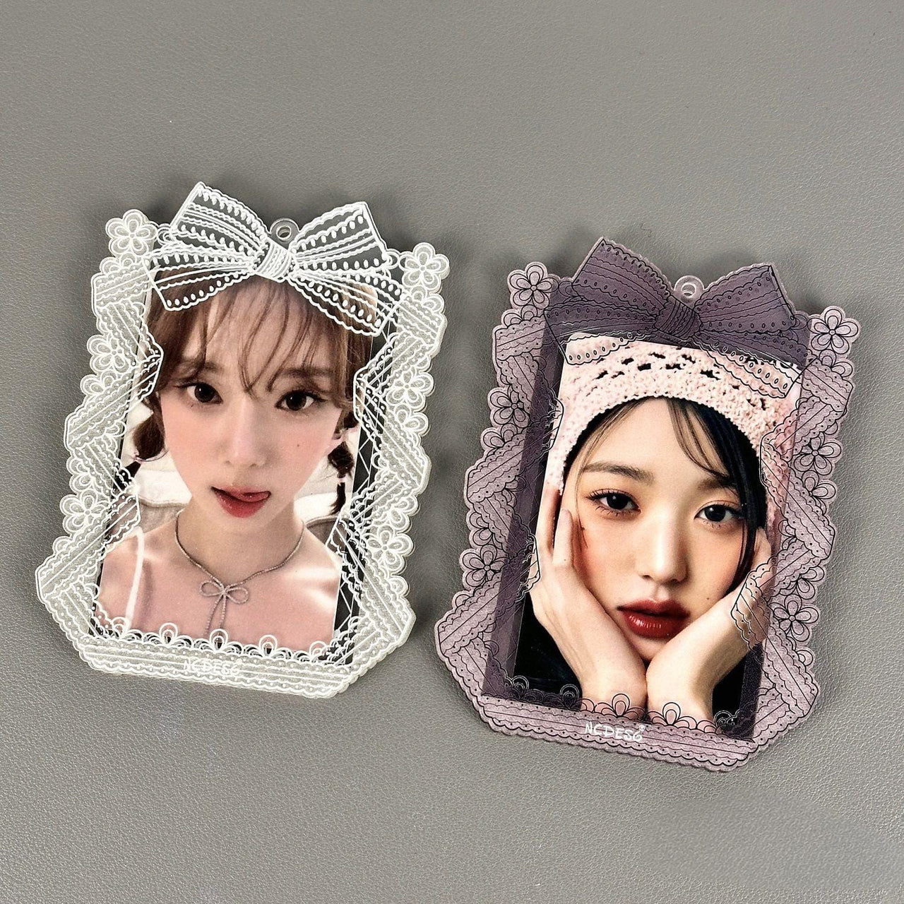 Sweet Lace Bowknot Kpop Acrylic Photocard Holder - ArtGalleryZen