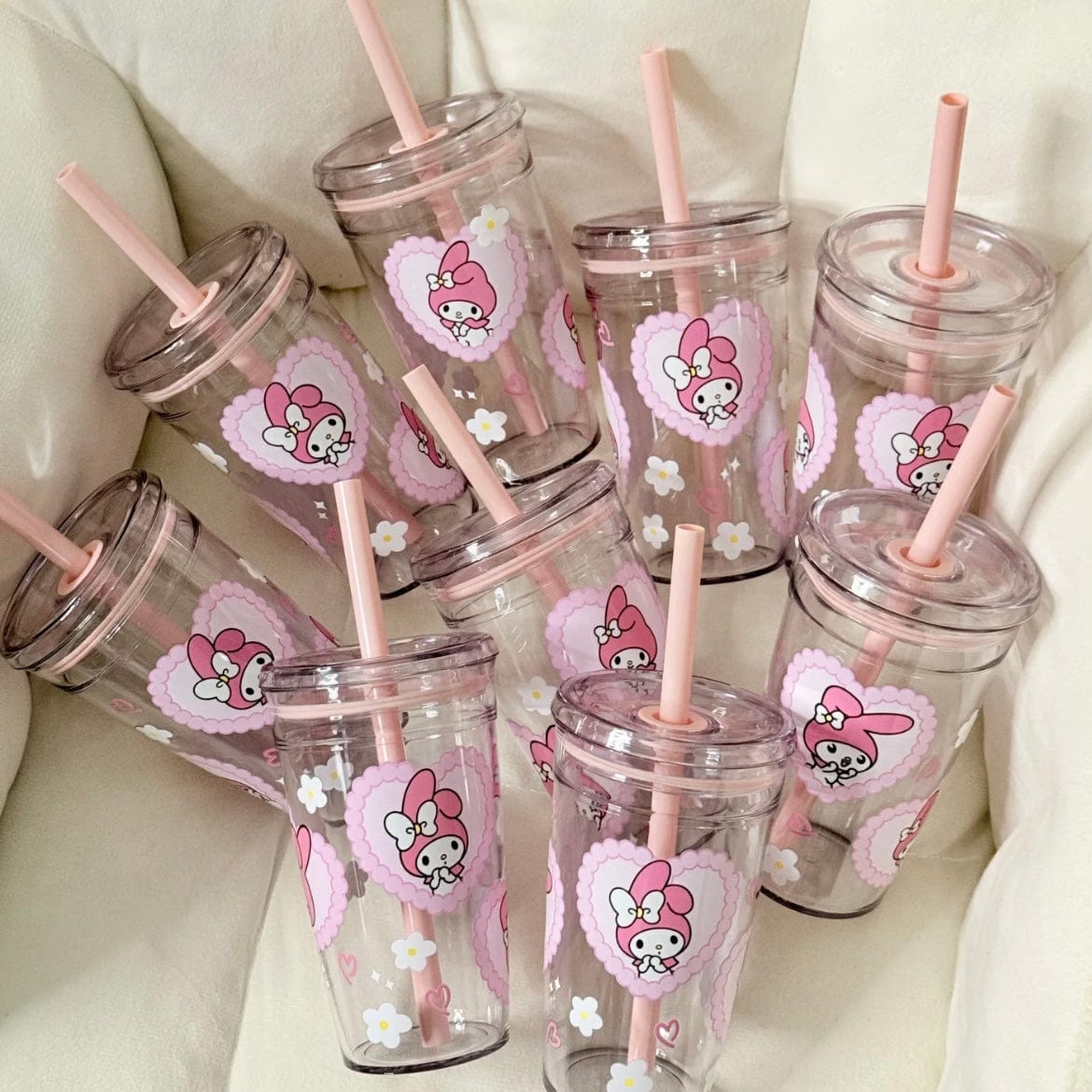 Sweet My Melody Heart Glass Cup - ArtGalleryZen