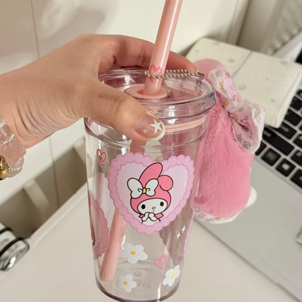 Sweet My Melody Heart Glass Cup - ArtGalleryZen