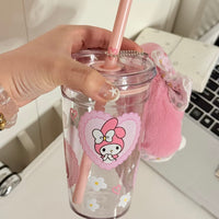 Thumbnail for Sweet My Melody Heart Glass Cup - ArtGalleryZen