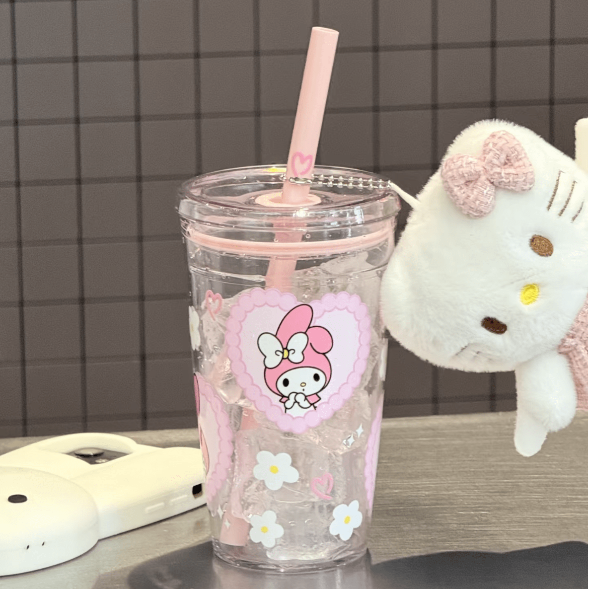 Sweet My Melody Heart Glass Cup - ArtGalleryZen