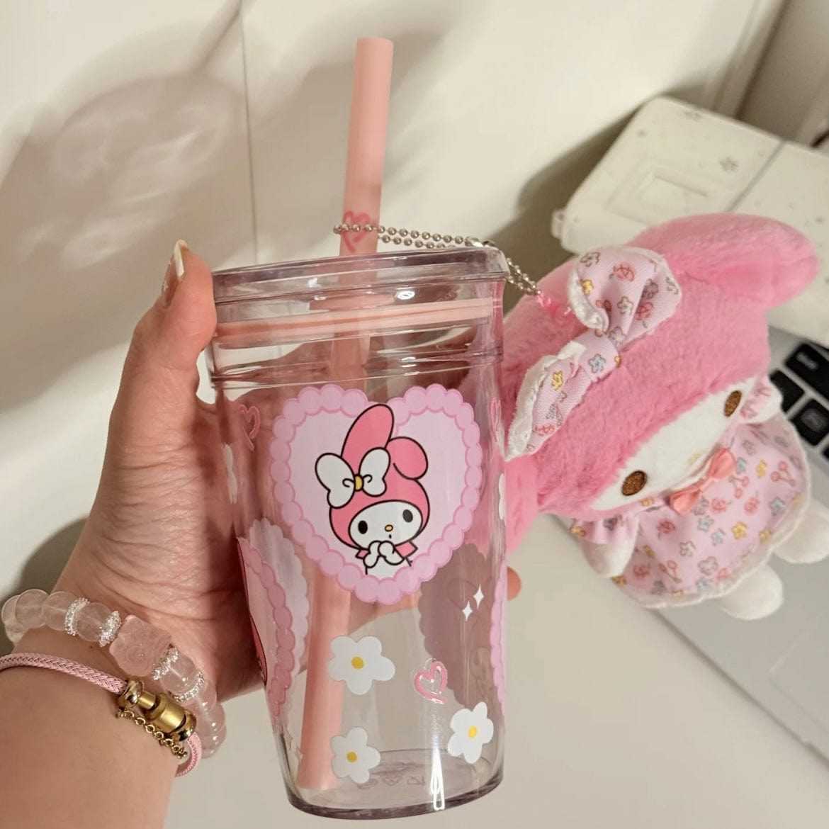Sweet My Melody Heart Glass Cup - ArtGalleryZen