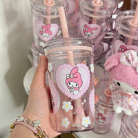 Thumbnail for Sweet My Melody Heart Glass Cup - ArtGalleryZen