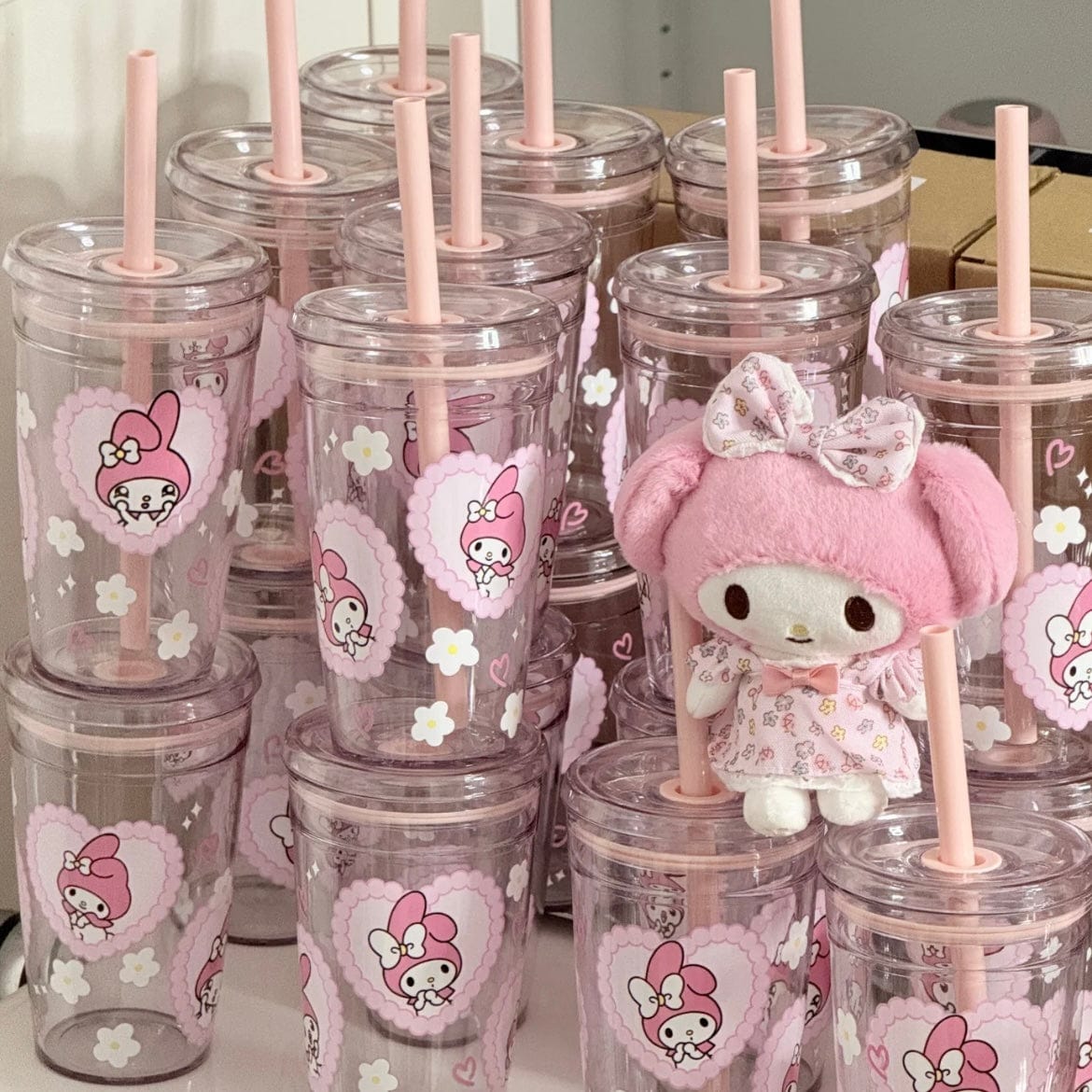 Sweet My Melody Heart Glass Cup - ArtGalleryZen
