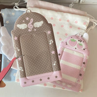 Thumbnail for Sweet Note Angel Wing Strawberry Kpop Keychain Photocard Holder - ArtGalleryZen