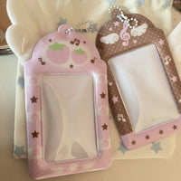 Thumbnail for Sweet Note Angel Wing Strawberry Kpop Keychain Photocard Holder - ArtGalleryZen