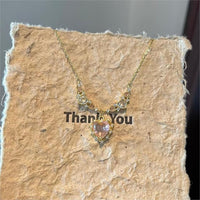 Thumbnail for Sweet Pink Crystal Heart Pendant CZ Inlaid Necklace - ArtGalleryZen