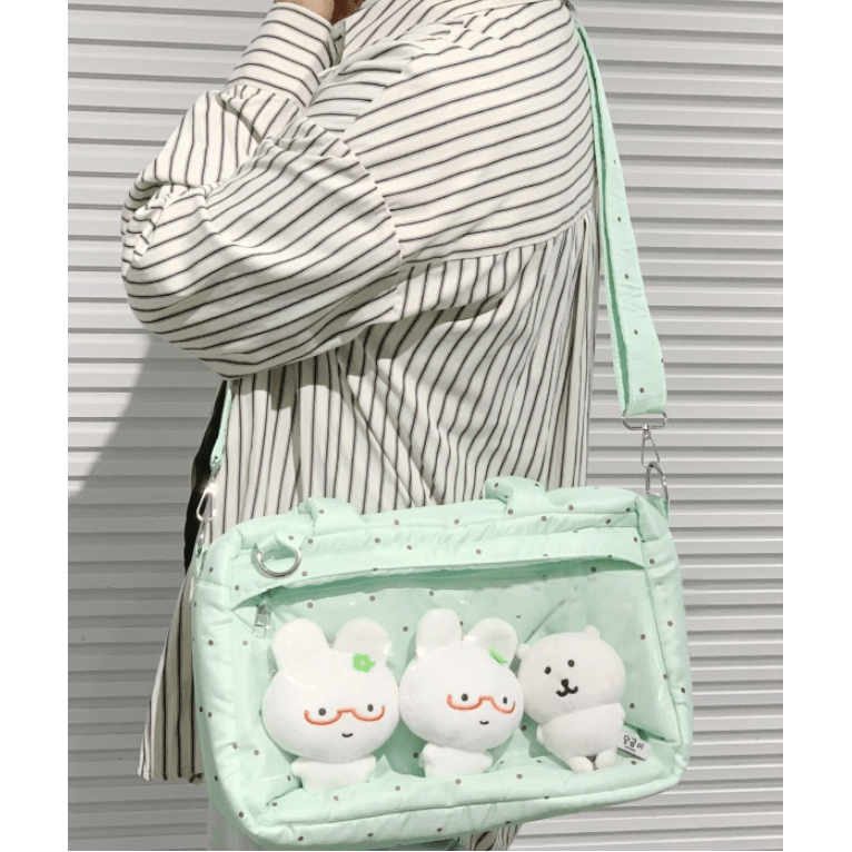 Sweet Polka Dots Cloud Kpop Fan Display Shoulder Crossbody Bag - ArtGalleryZen