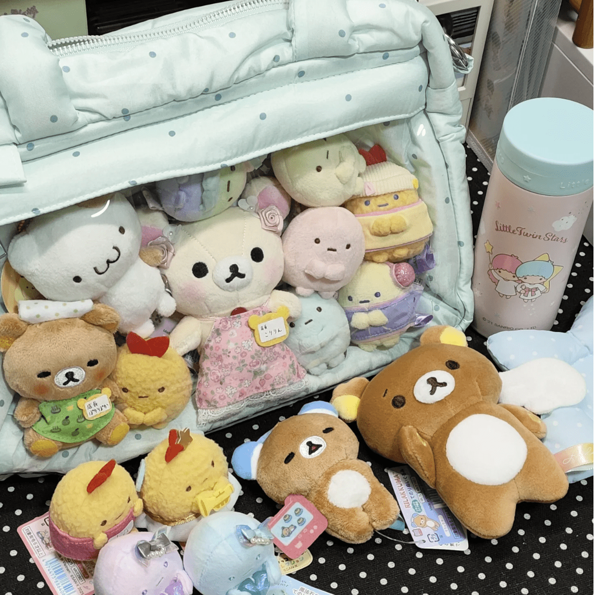 Sweet Polka Dots Cloud Kpop Fan Display Shoulder Crossbody Bag - ArtGalleryZen