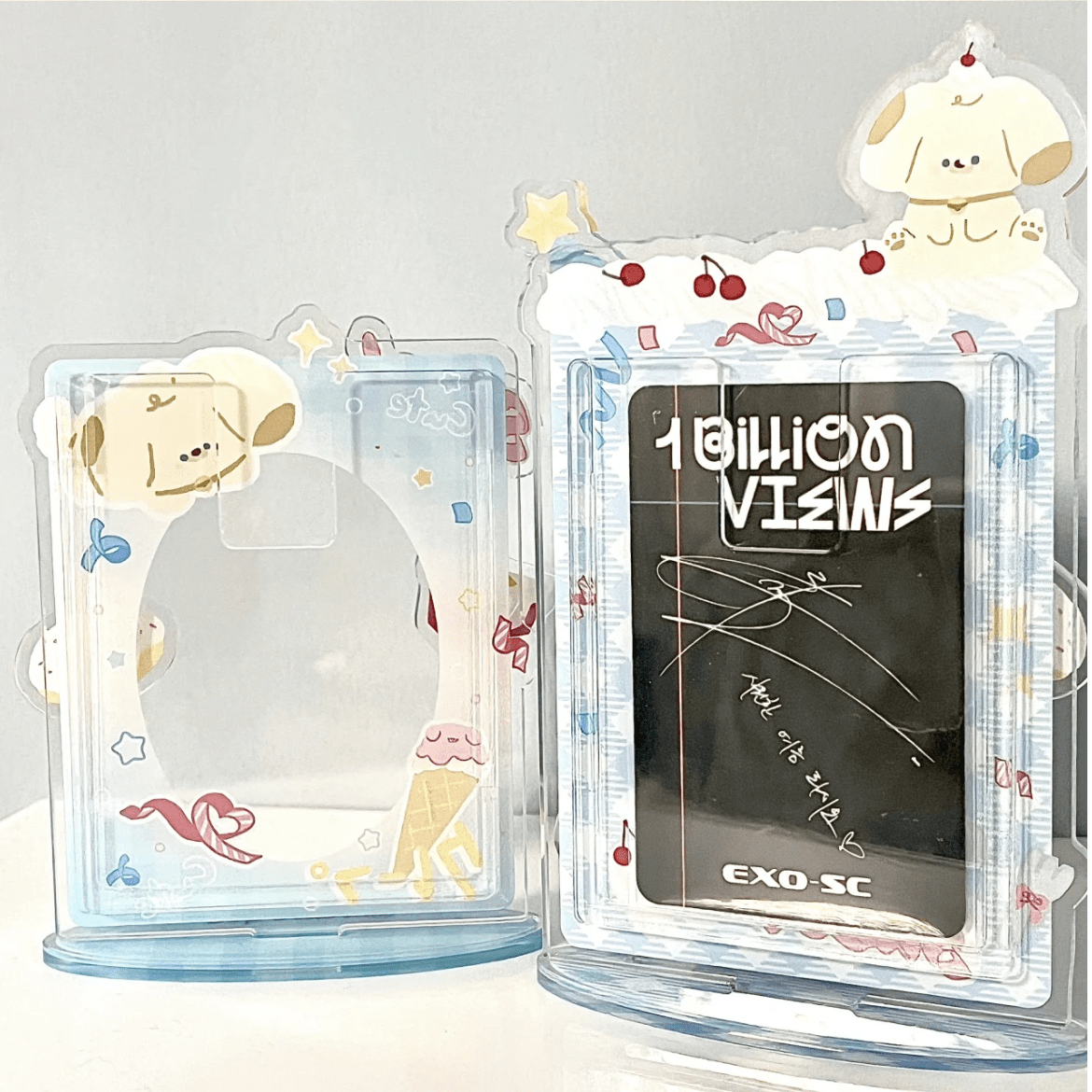 Sweet Puppy Donut Kpop Acrylic Photocard Holder - ArtGalleryZen