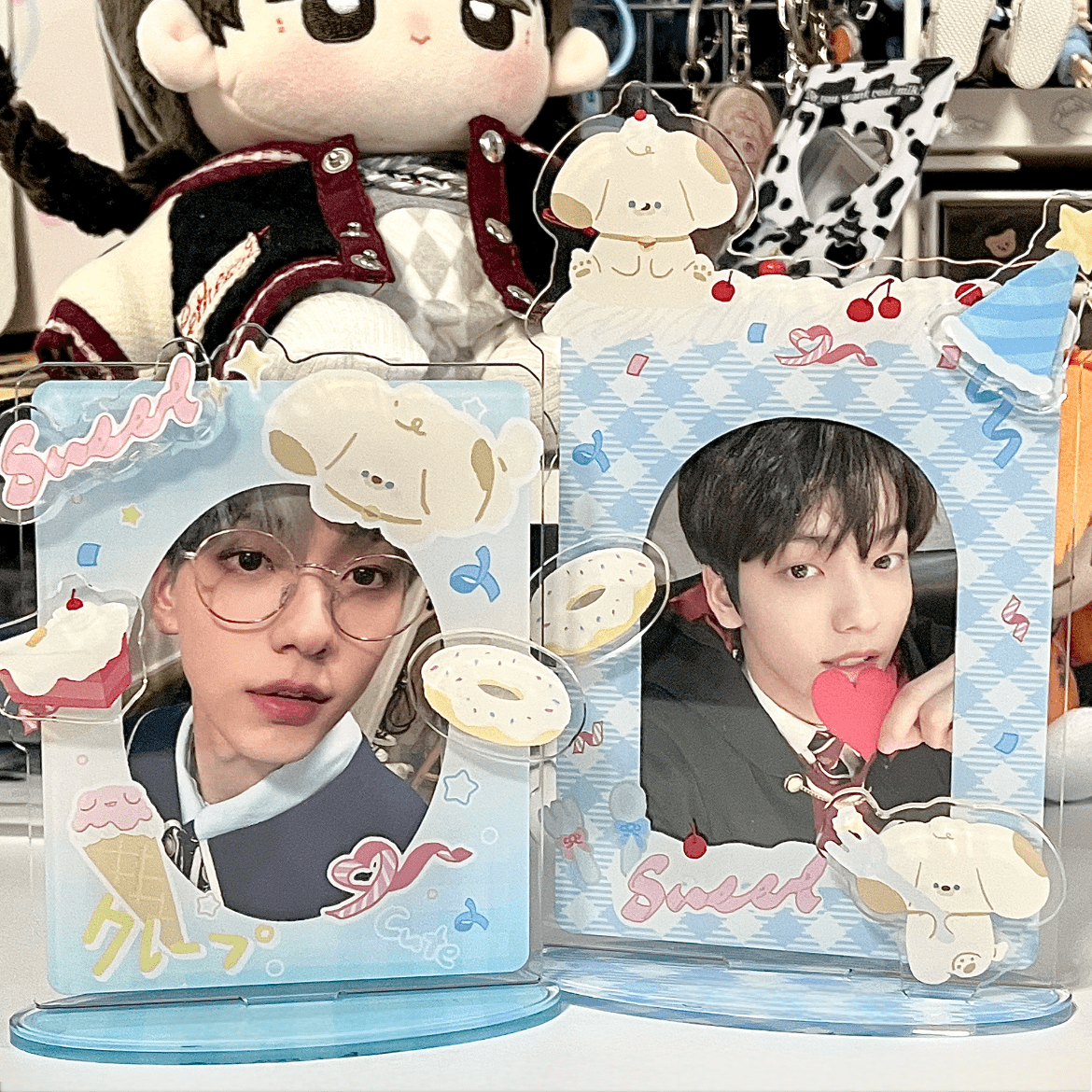 Sweet Puppy Donut Kpop Acrylic Photocard Holder - ArtGalleryZen