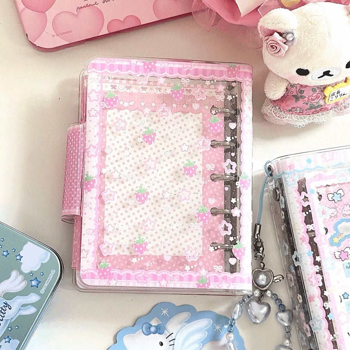 Sweet Strawberry Bowknot M5 PVC Binder Cover - ArtGalleryZen