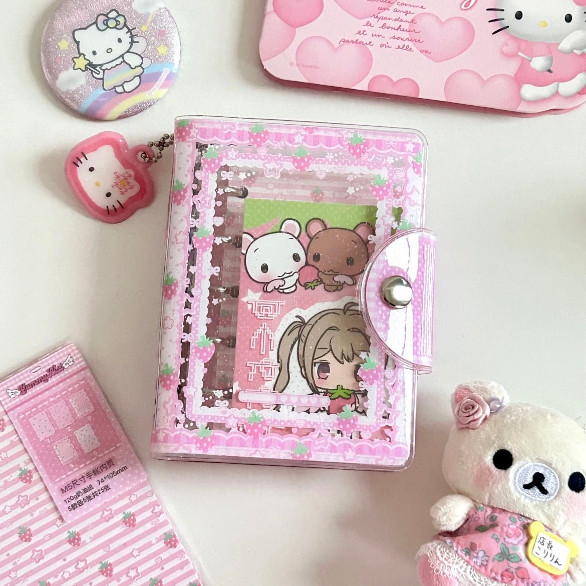 Sweet Strawberry Bowknot M5 PVC Binder Cover - ArtGalleryZen