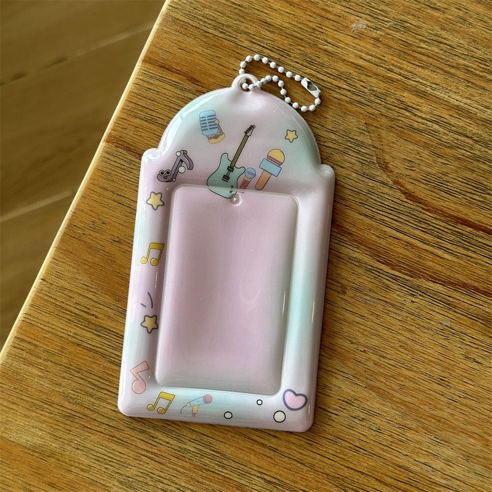 Sweet Strawberry Cake Pudding Kpop Keychain Photocard Holder - ArtGalleryZen