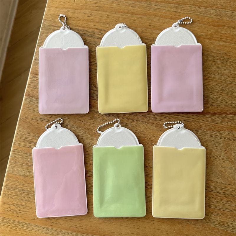 Sweet Strawberry Cake Pudding Kpop Keychain Photocard Holder - ArtGalleryZen