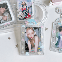 Thumbnail for Sweet Transparent Glitter Kpop Keychain Photocard Holder - ArtGalleryZen