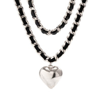 Thumbnail for Temperament Layered Love Pendant Leather Choker Necklace Set - ArtGalleryZen